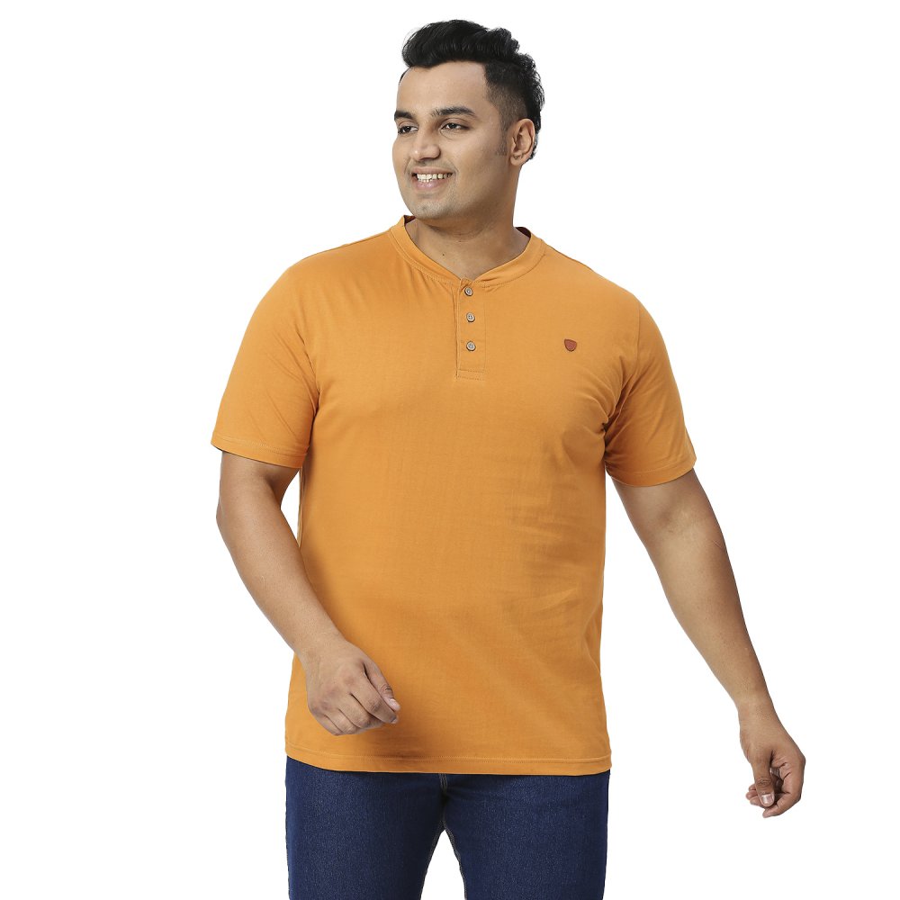 T-Shirt - Henley - Mustard