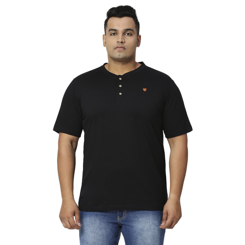 T-Shirt - Henley - Jet Black