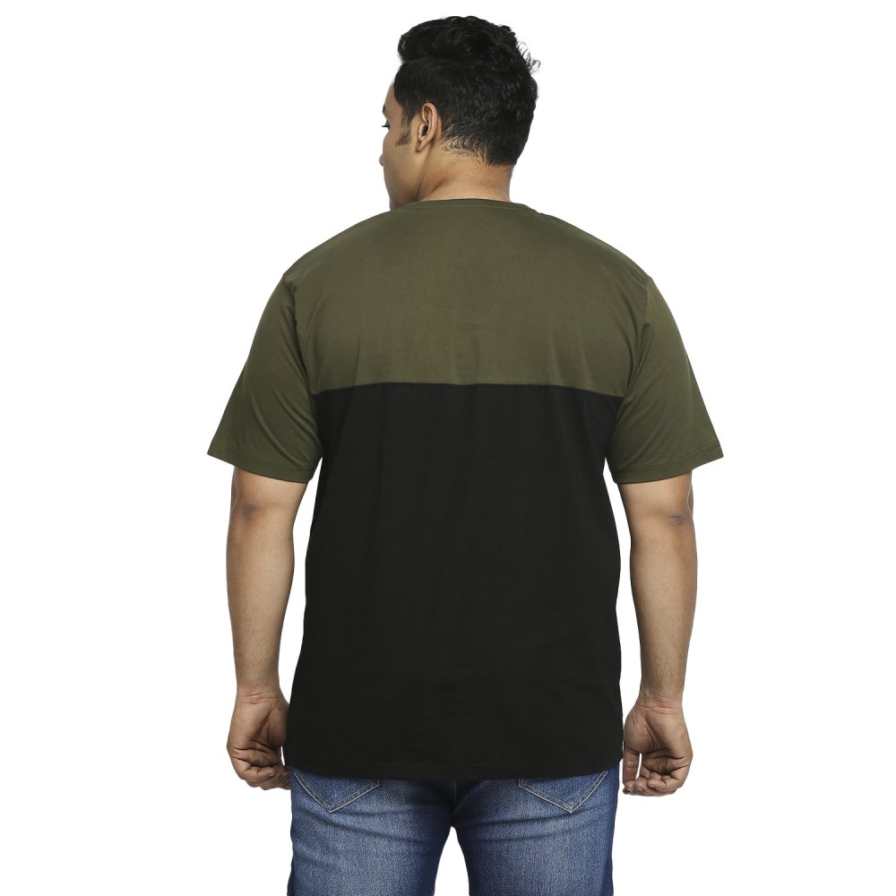 T-Shirt - Color Block - Olive Black