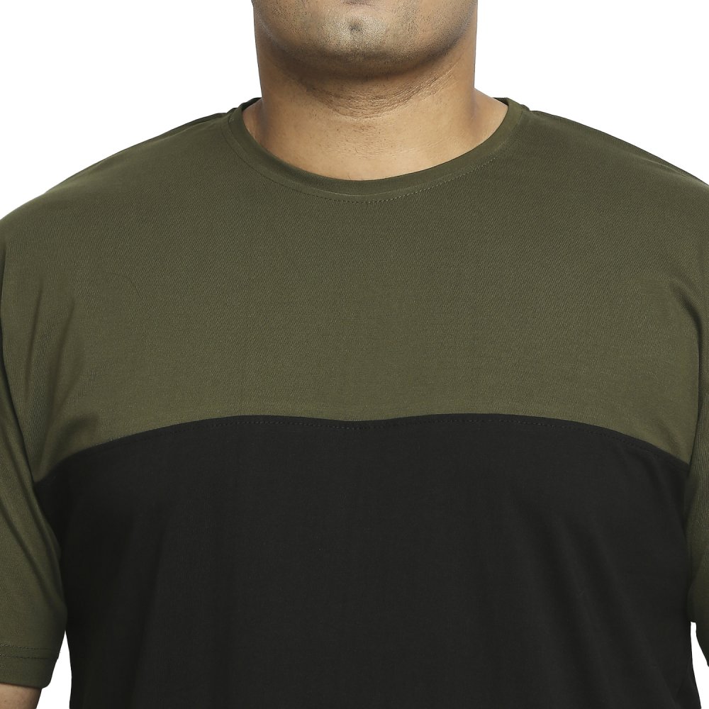 T-Shirt - Color Block - Olive Black