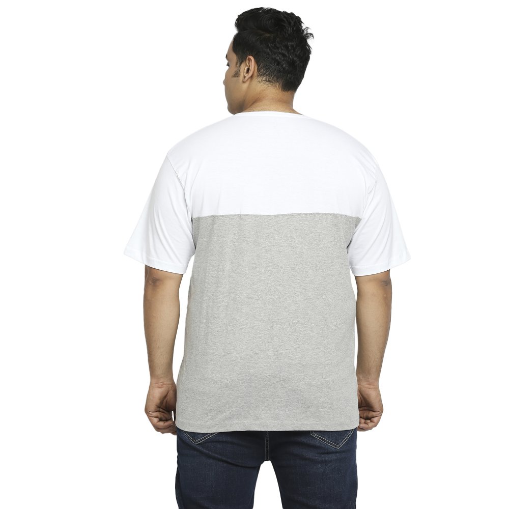 T-Shirt - Color Block - White Grey