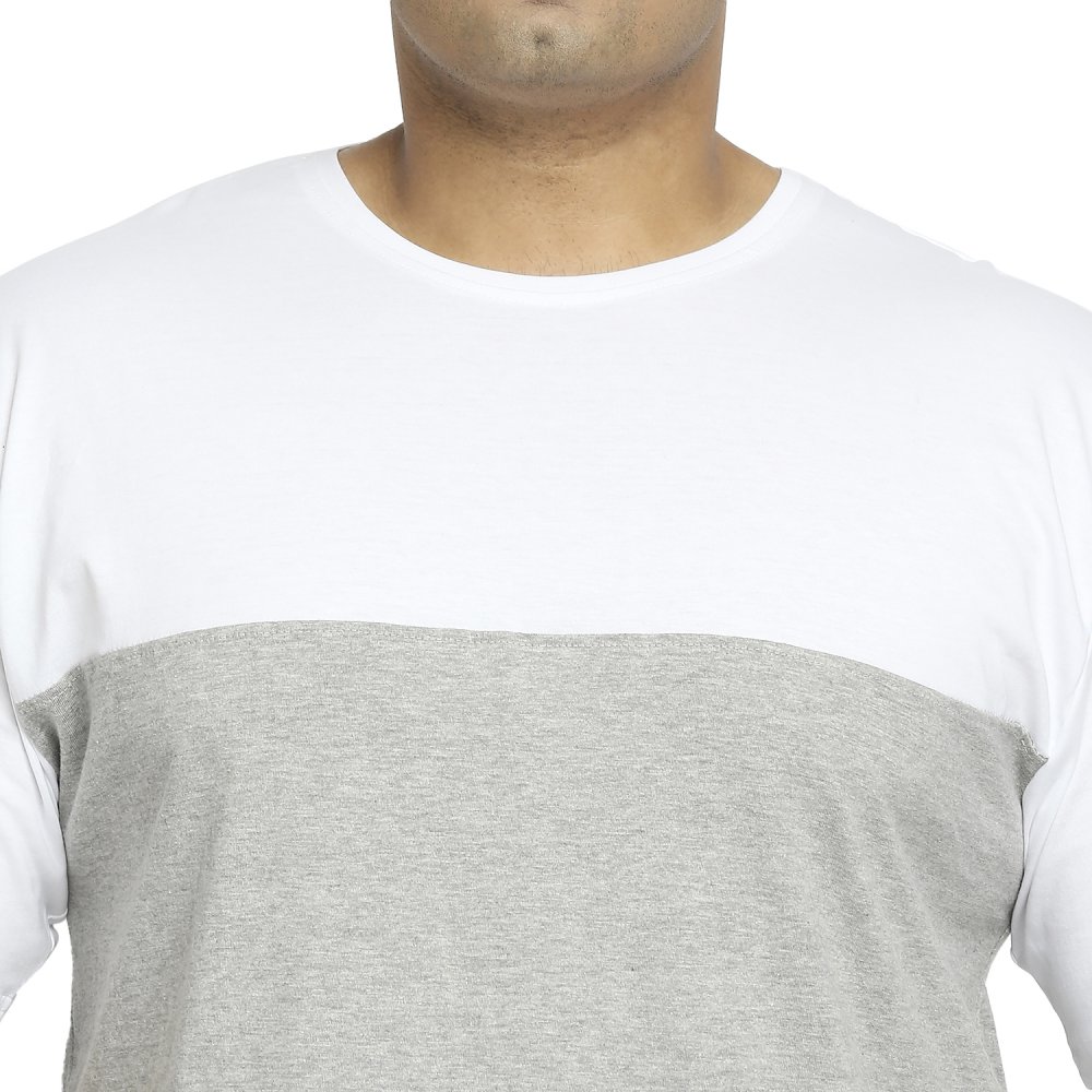 T-Shirt - Color Block - White Grey