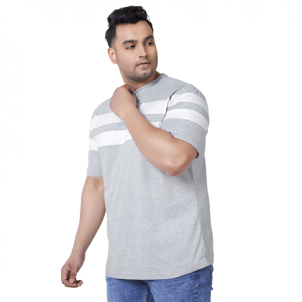 T-Shirt - Double Stripe - White Grey