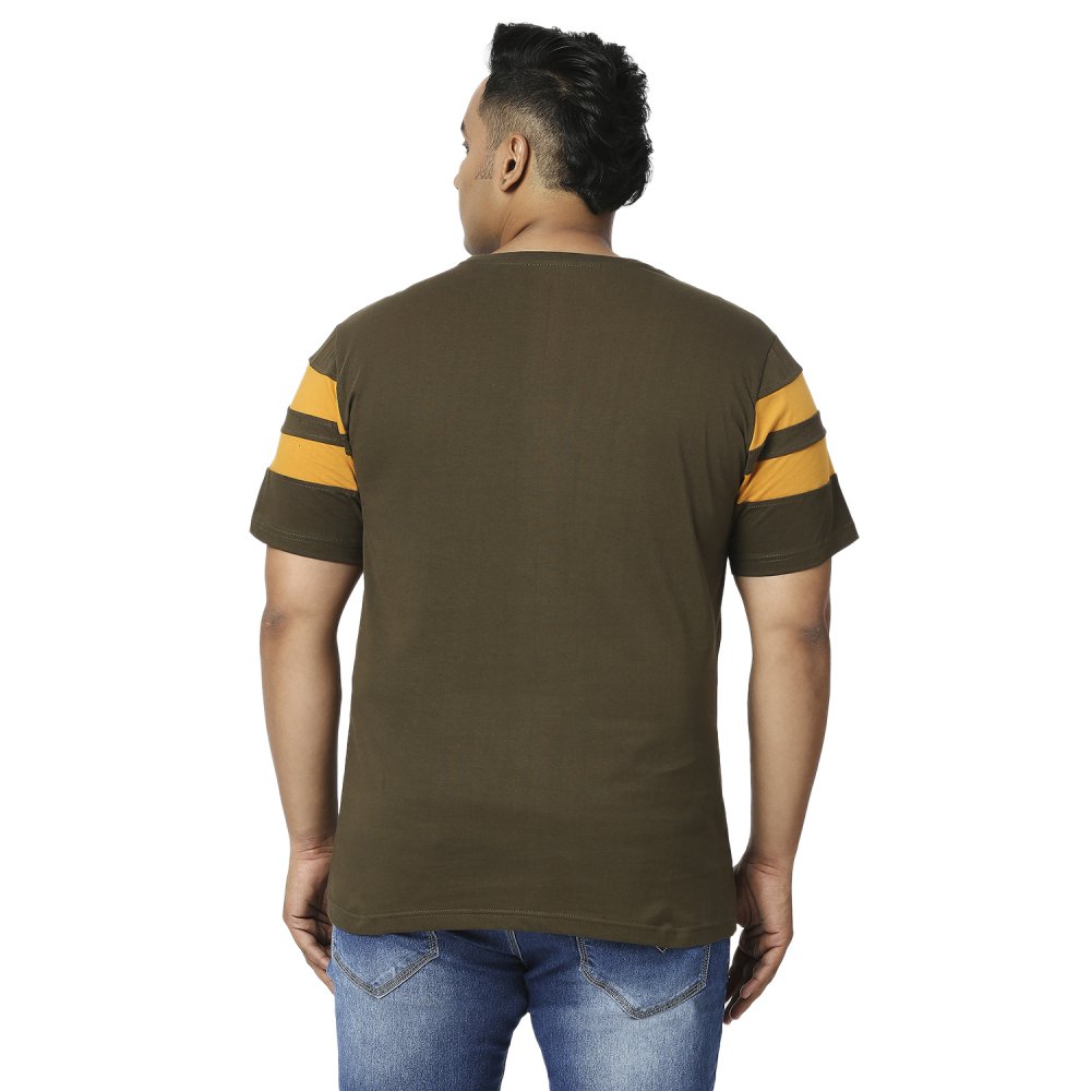 T-Shirt - Double Stripe - Olive Yellow