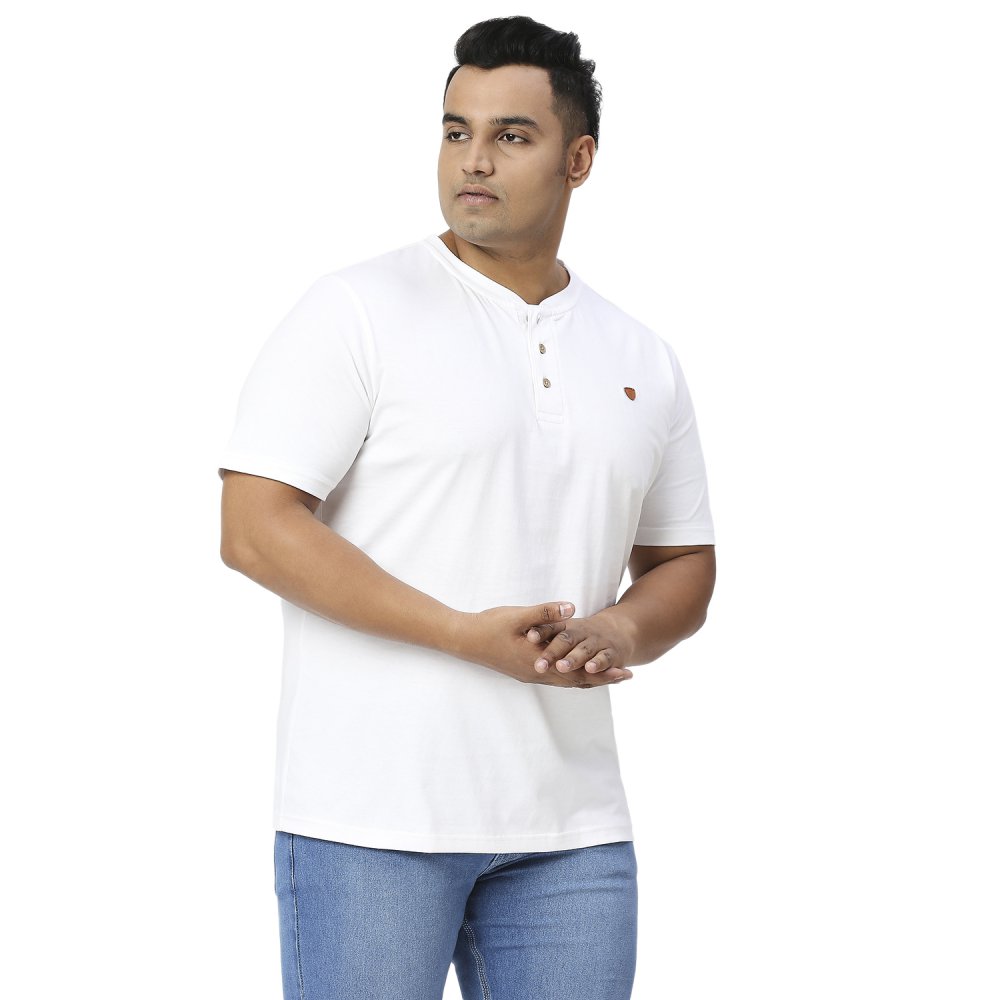 T-Shirt - Henley - White