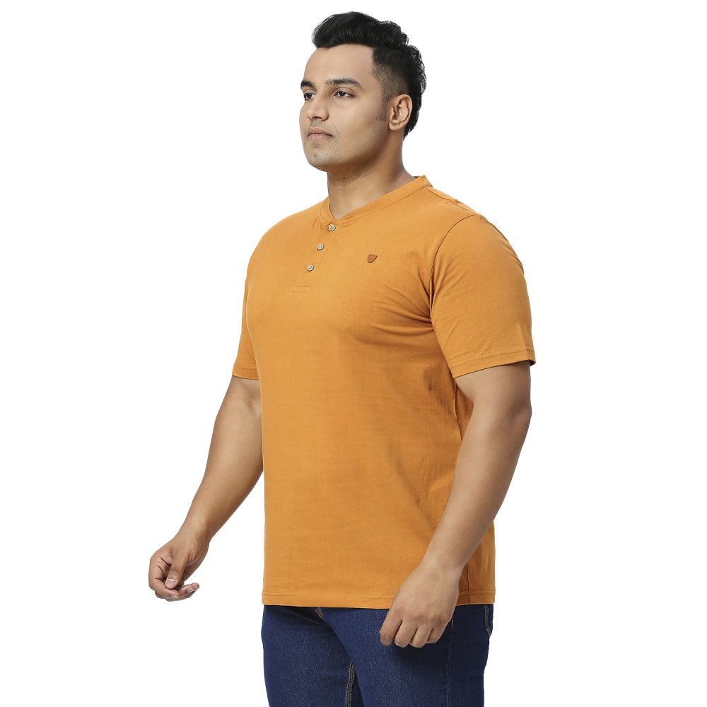 T-Shirt - Henley - Mustard