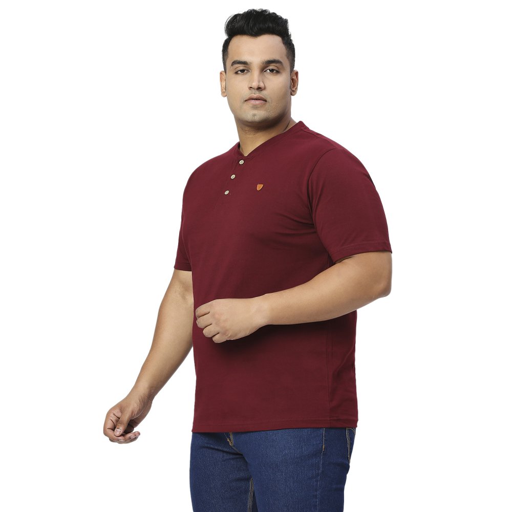 T-Shirt - Henley - Maroon