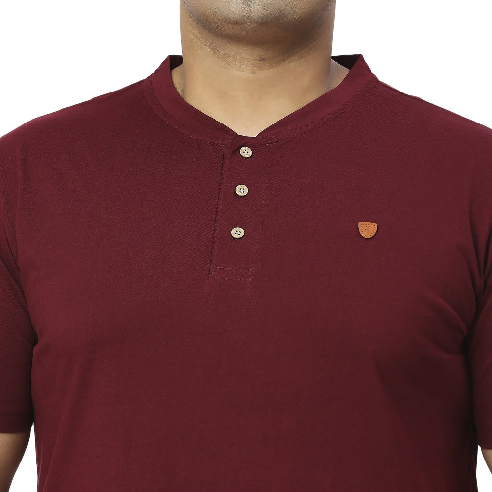 T-Shirt - Henley - Maroon