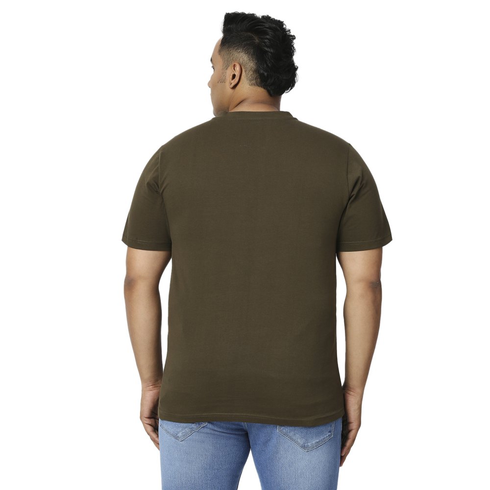 T-Shirt - Henley - Olive Green