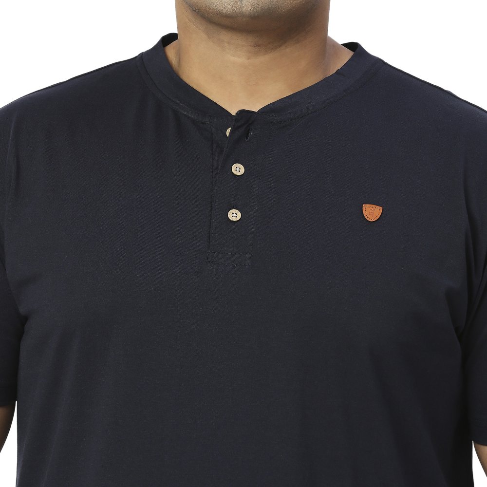 T-Shirt - Henley - Navy Blue