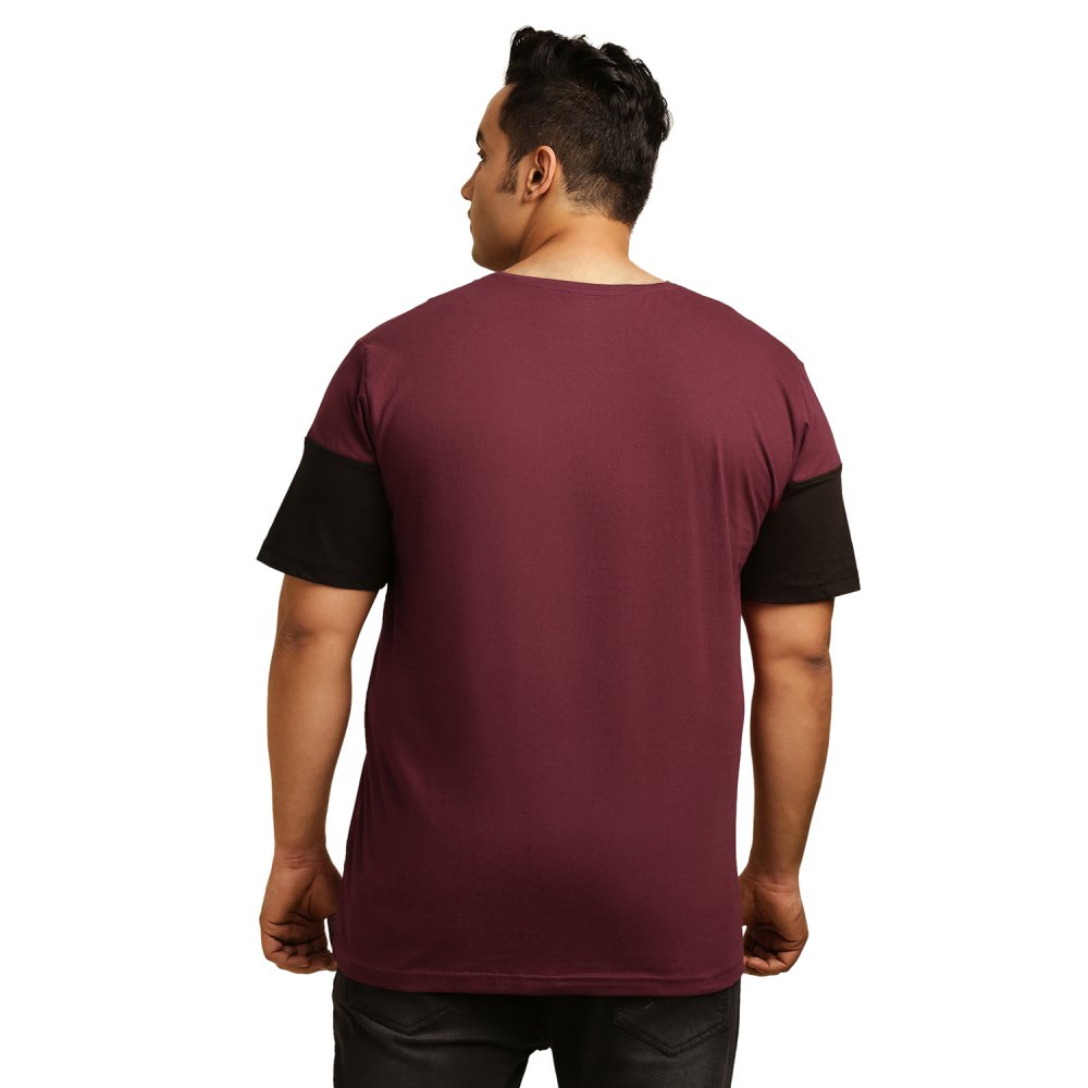 T-Shirt - Stripe - Maroon Black