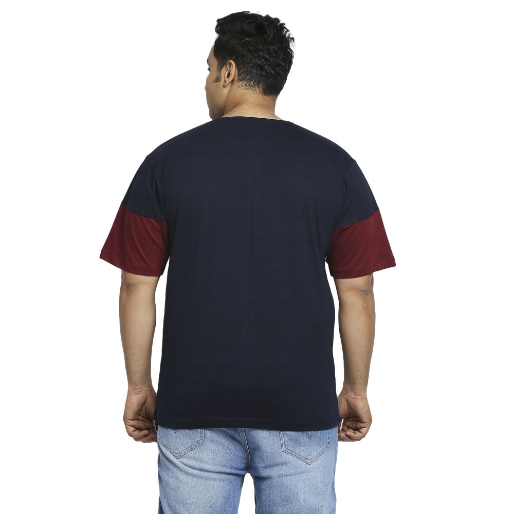 T-Shirt - Stripe - Navy Maroon